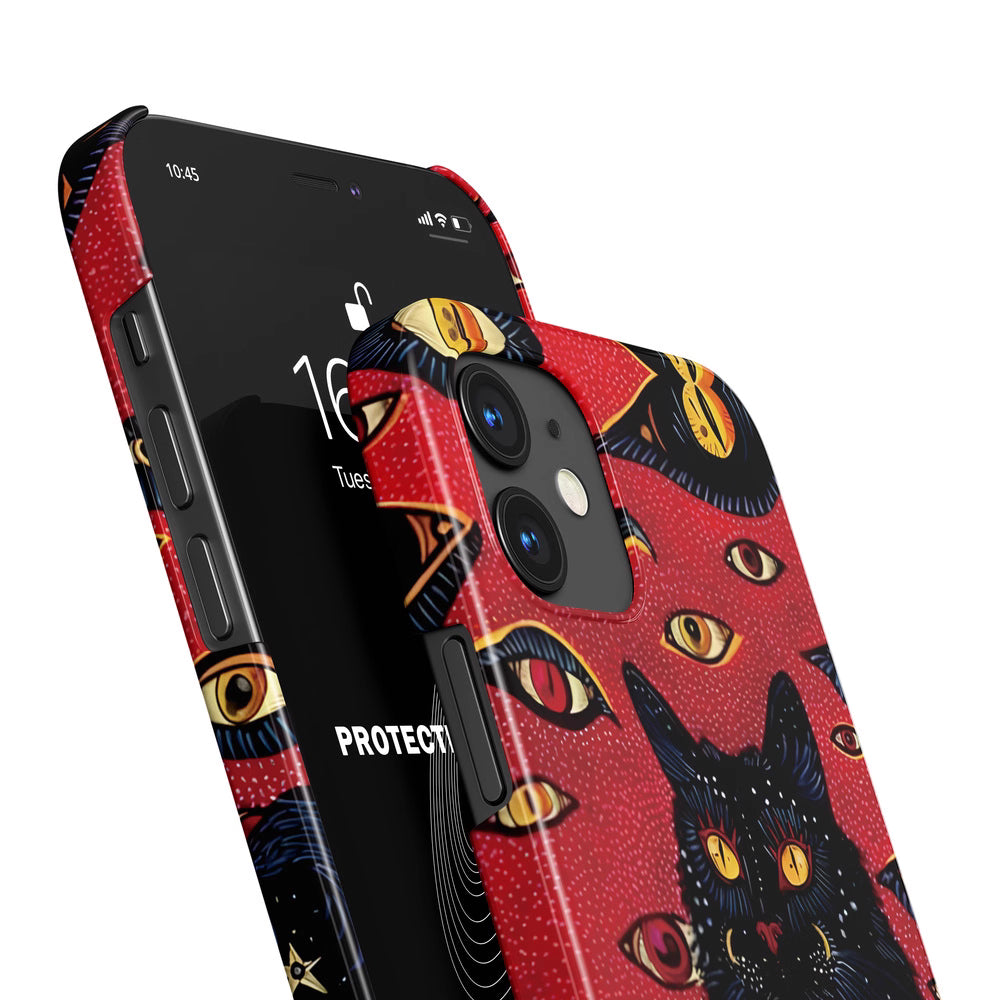Case de téléphone à oeil de chat rétro Niche