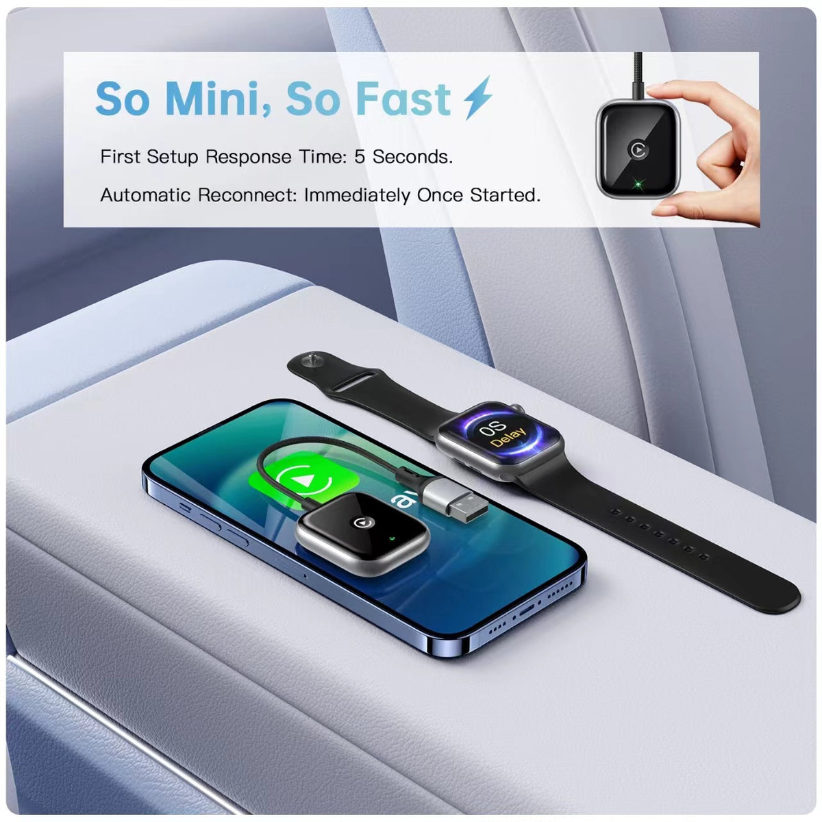 Wired-to-Wireless CarPlay Compatible In-Car Navigation Smart Box Module