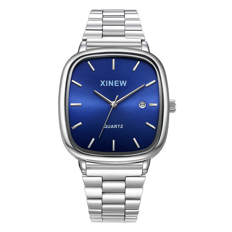 Bracelet en acier inoxydable mode Minimalist Calendrier Montre Quartz