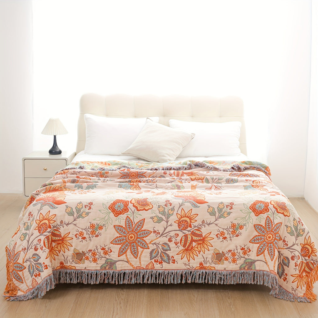Impression maison créative Couverture de serviette à quatre couches Gauze