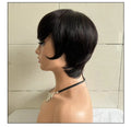Perruque droite courte femme tête courte couverture cheveux réels humains
