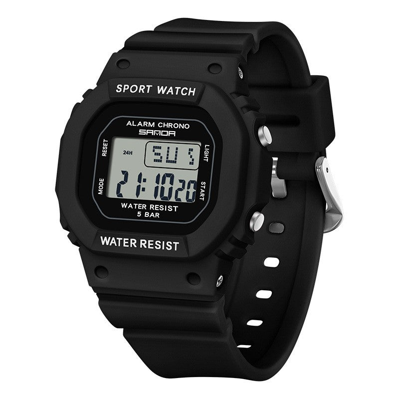 Montre électronique carrée Créativité colorée pour les étudiants masculins et féminins