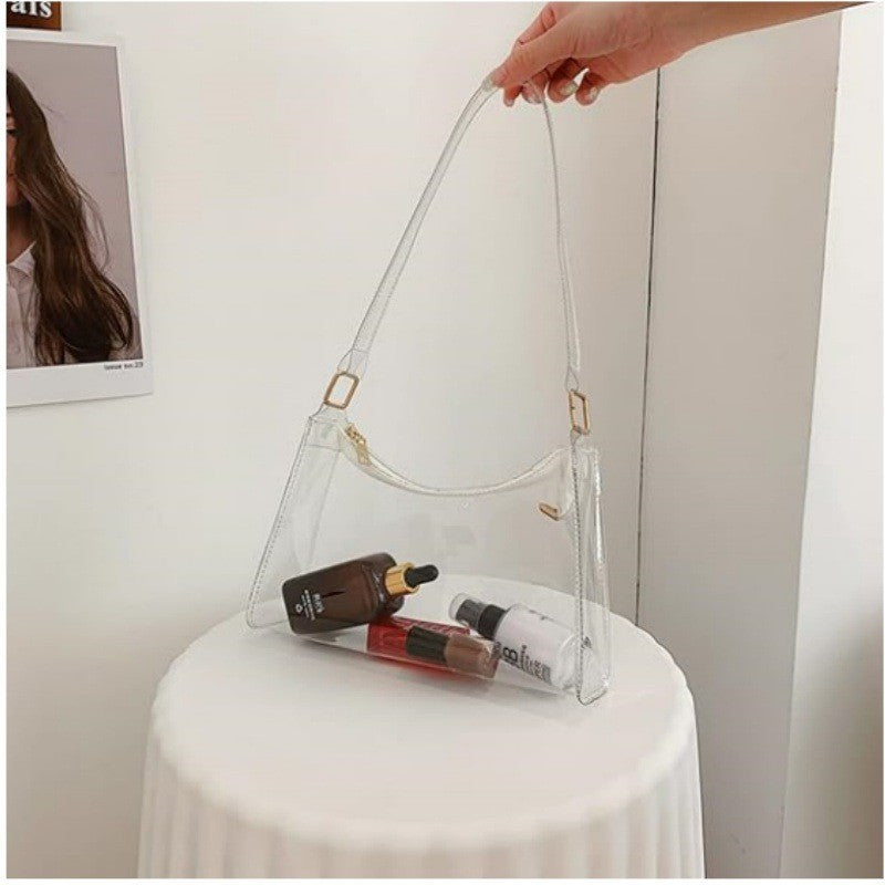 Sac en jelly transparent Sac en PVC en forme de croissant