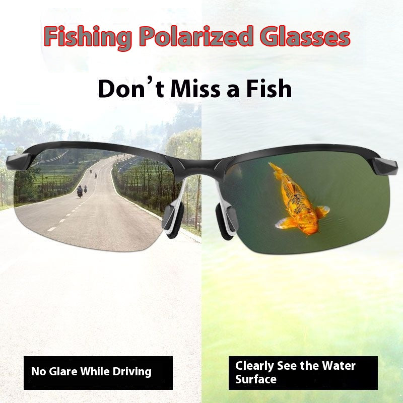 Exclusif pour la pêche Verres polarisés Hommes Observation de poissons Artefact sous-marin