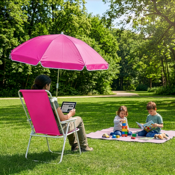 1 Folding beach chair pack with umbrella