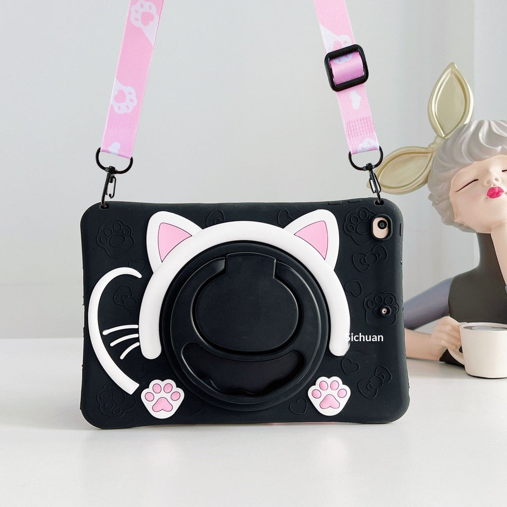 Support rotatif Cartoon Cat Face Tablet Case
