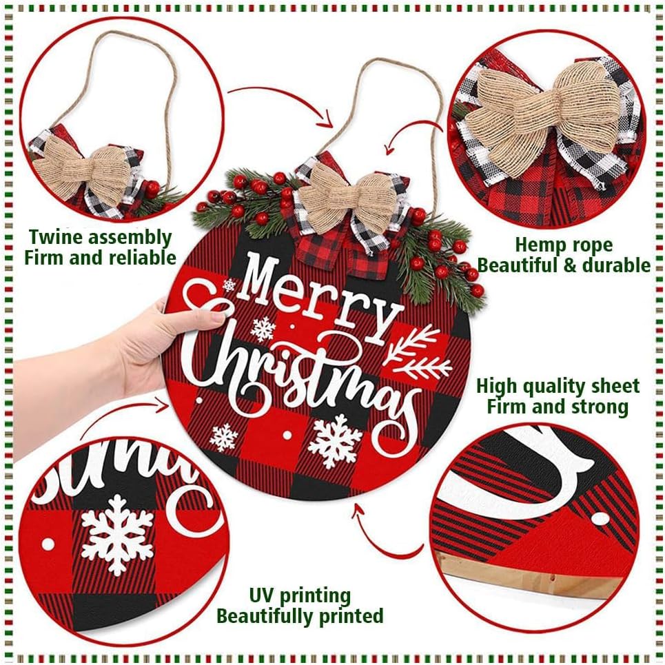 Joyeux signe de suspension de la couronne de Noël