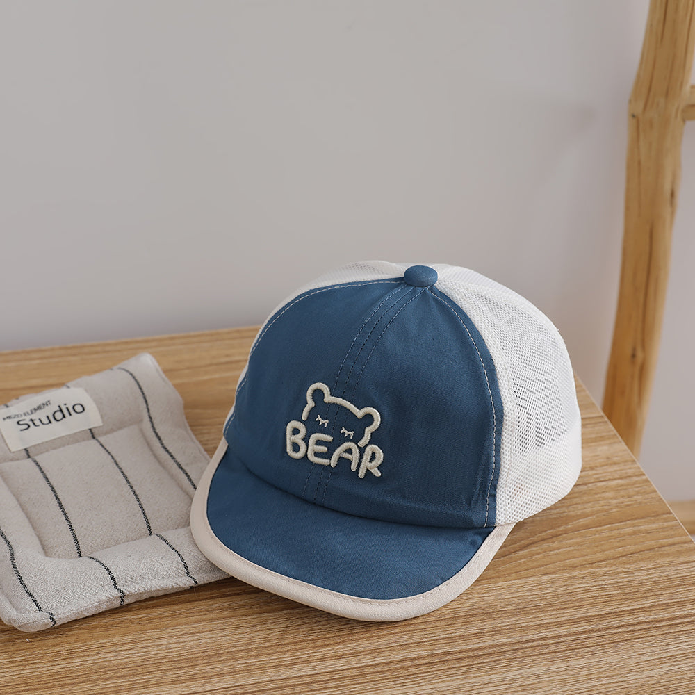 Lettre brodée d'été et de printemps pour enfants à mèche légère BEAR Baseball Ca