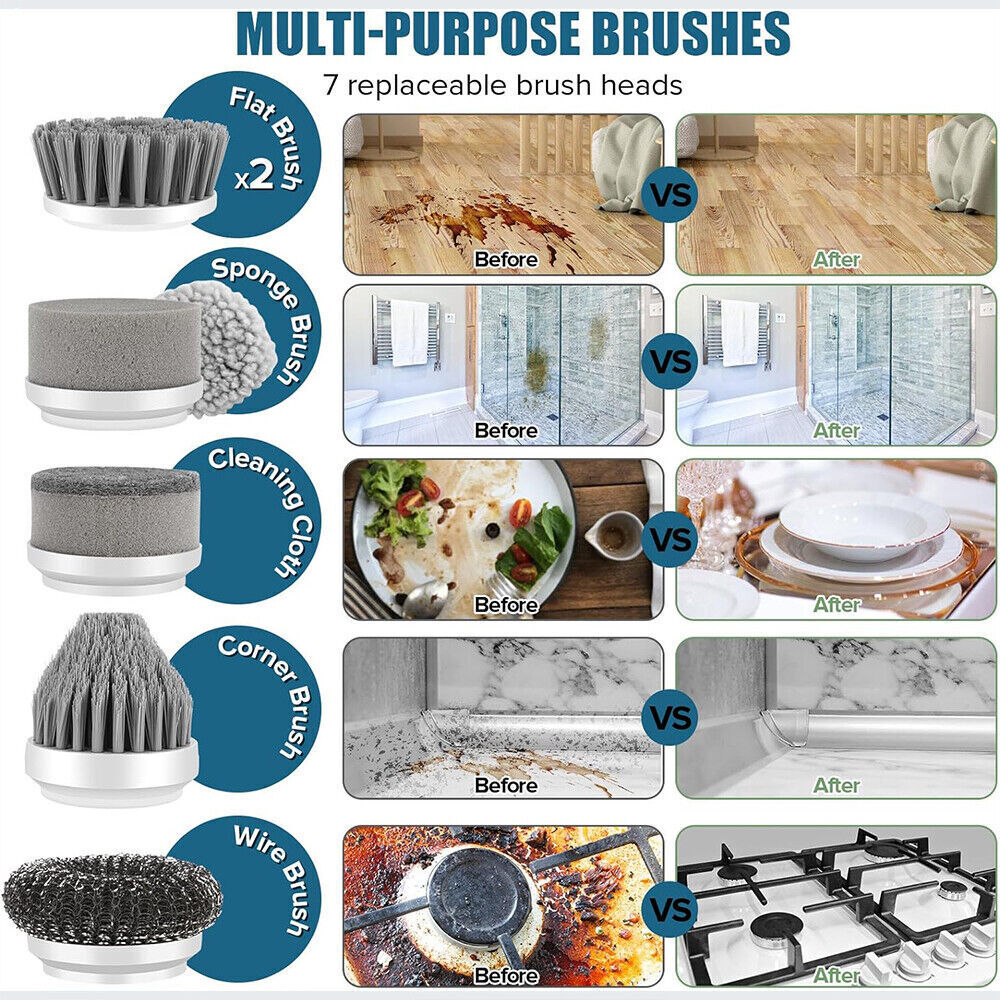 Brosse de nettoyage électrique rechargeable sans fil Spin Scrubber Turbo Scrub Cleaner