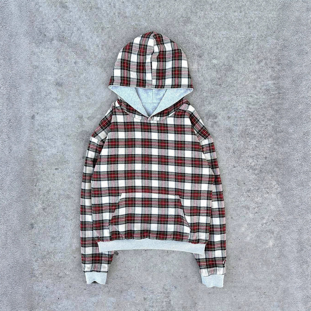 Sweater Hip Hop double face Retro Plaid Casual