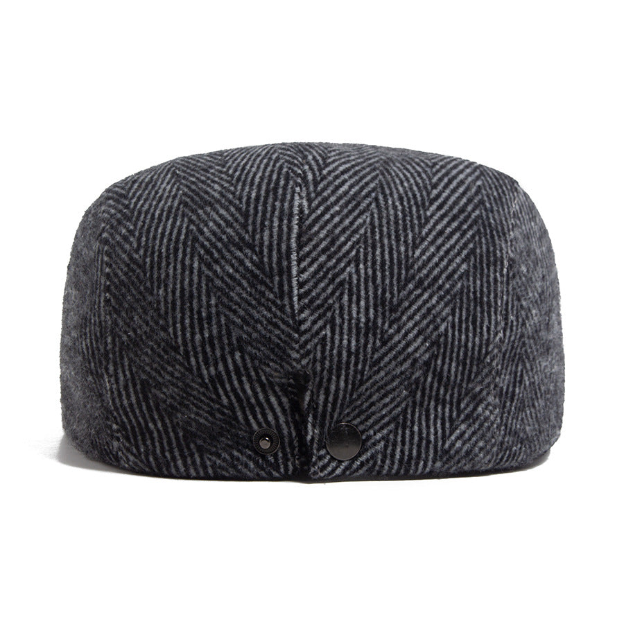 Beret Homme Anglais Vintage Newsboy Casual Herringbone Cap vers l'avant