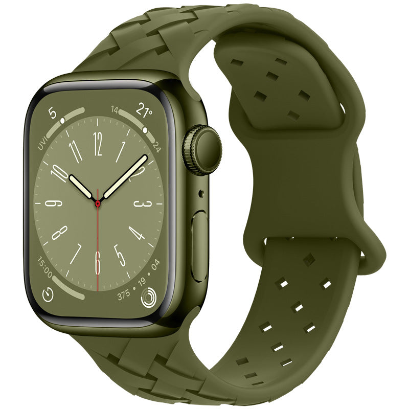 Bamboo Plaid Dentelle Solide Silicone Sports Apple Bracelet