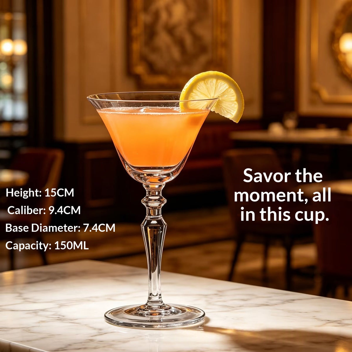 Creative and Personalized Cocktail Glass with a Margarita Sauce Crystal Tall Stemchampagne