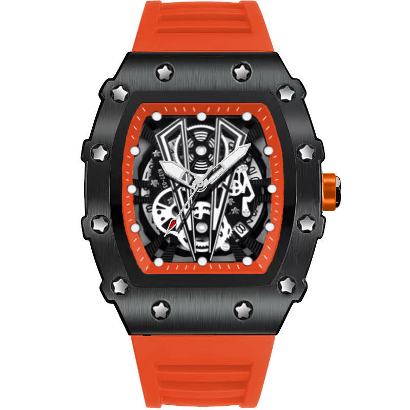 Montre Quartz en forme de barillet pour hommes Casual Sport