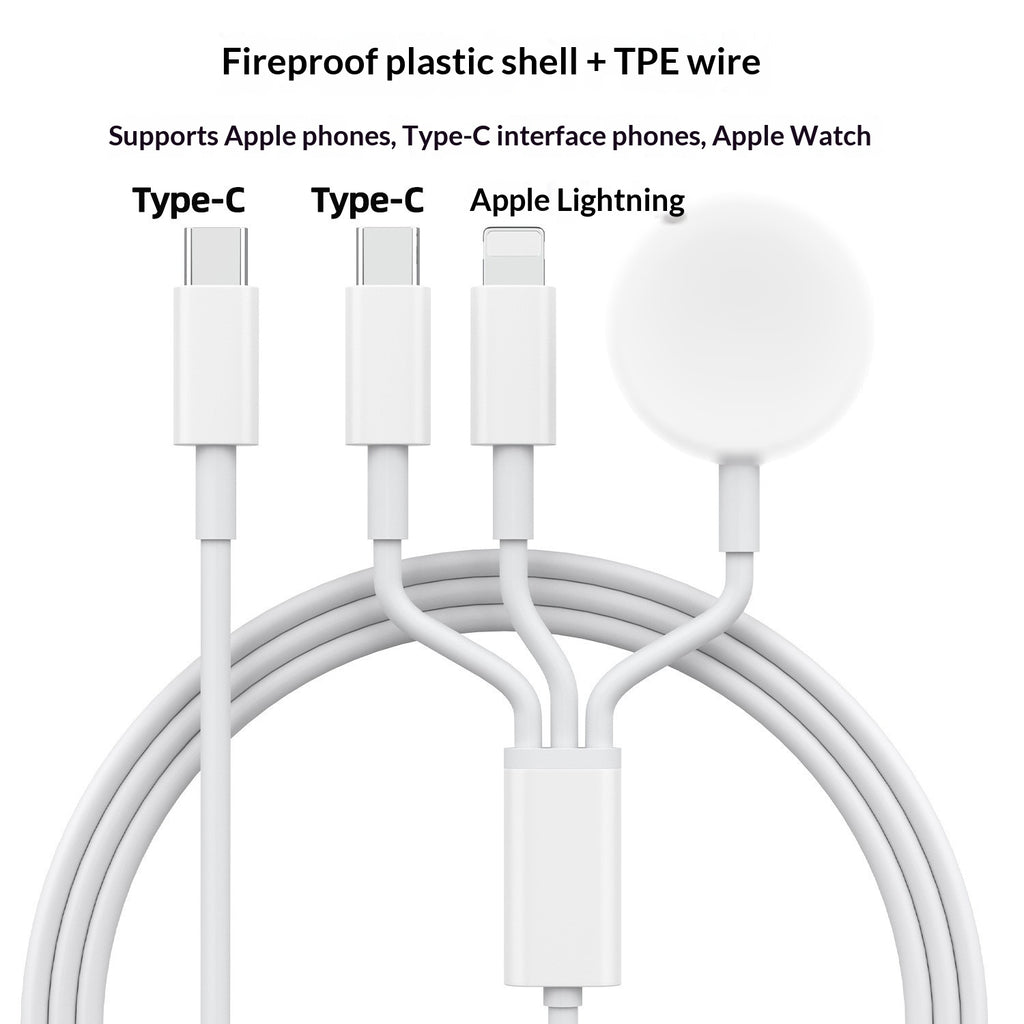 Station de recharge sans fil 3-en-1 - Stand de charge rapide Qi pour iPhone Samsung Galaxy Watch A