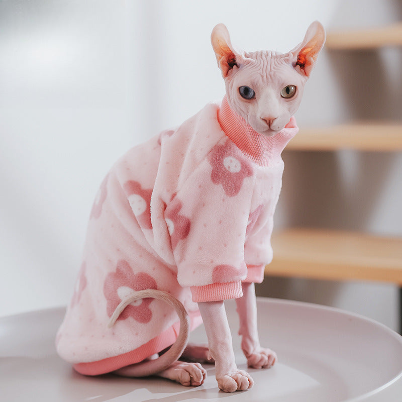 Vêtements d'animaux de compagnie en flanelle chaude épais doublés de polaire