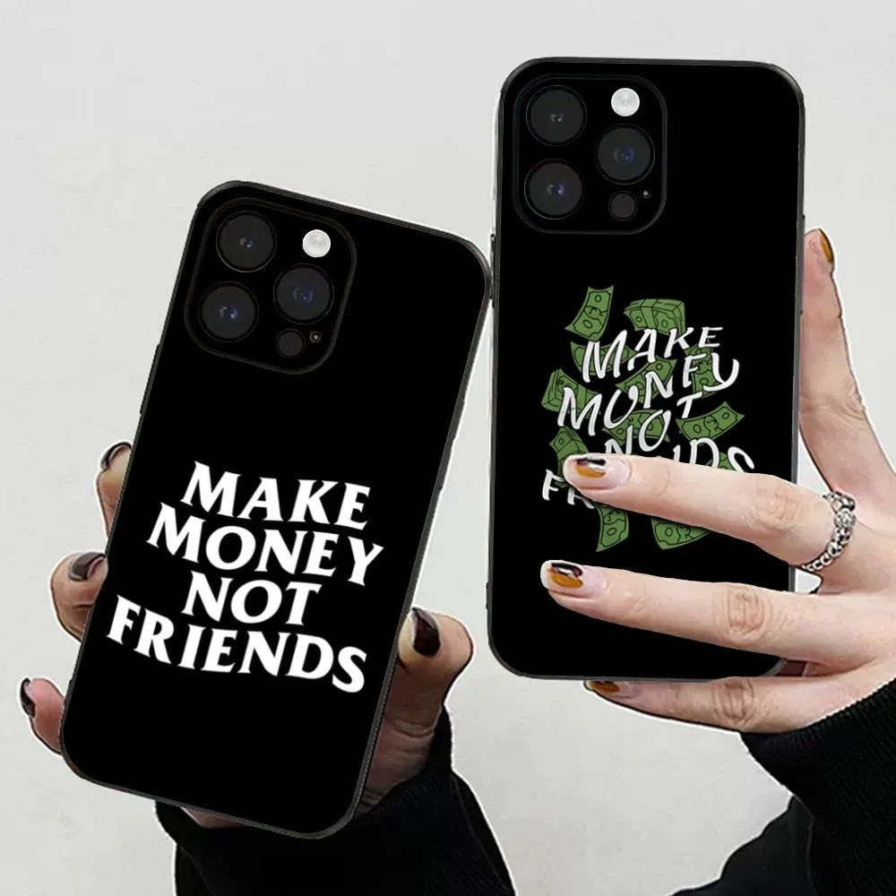 Cas de téléphone argent anglais noir