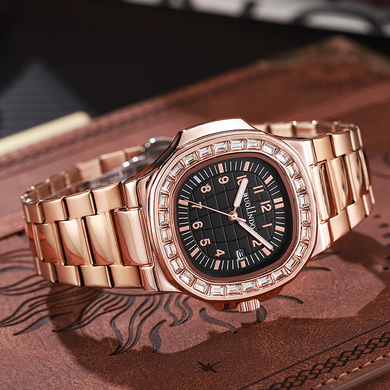 Double calendrier Avancé en acier inoxydable Lumineux hommes montre