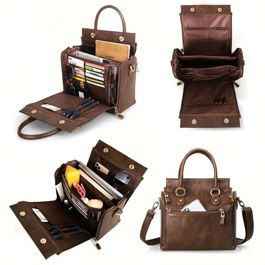 Ladies Vintage Tote Bag - Sac à main de grande capacité avec plusieurs poches