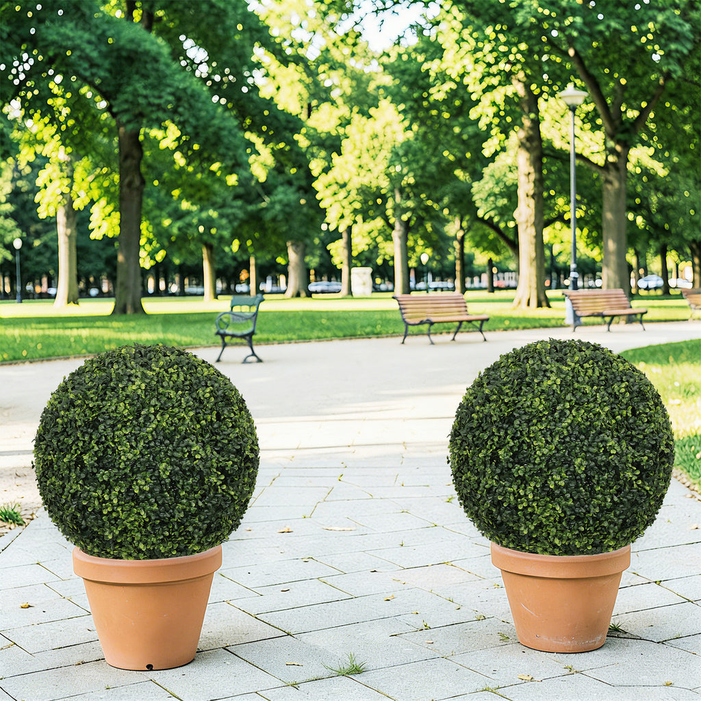 18.5PO sombre Artificial Topiary Balles Extérieur Faux Boxwood Décorative Green Sphères pour Gar