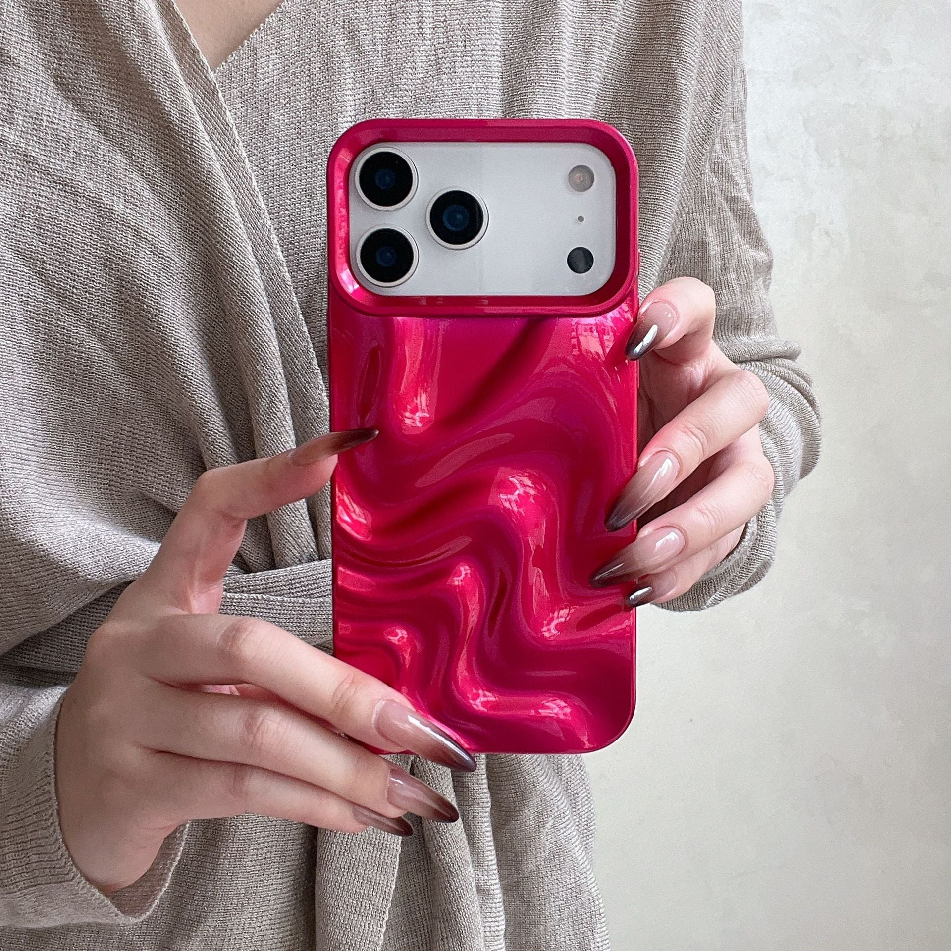 Style coréen Simple Ins en trois dimensions Ripple d'eau Soft Shell