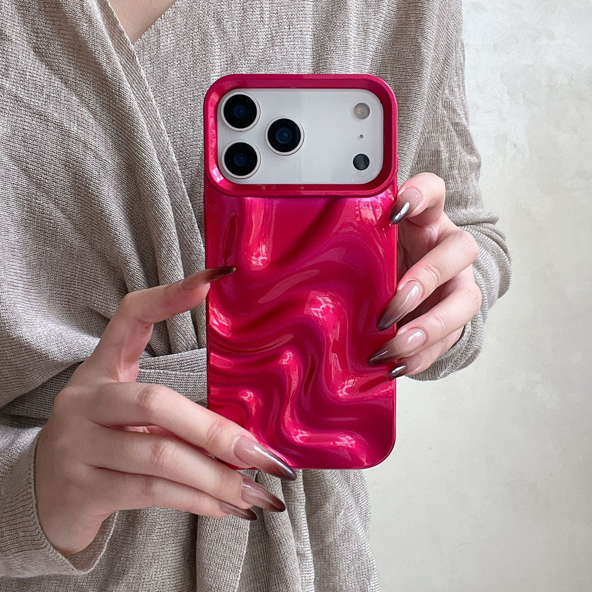 Style coréen Simple Ins en trois dimensions Ripple d'eau Soft Shell