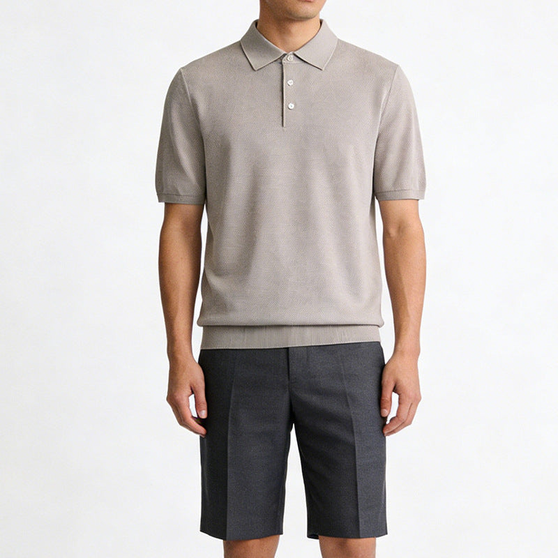Hommes Soie Lyocell Tencel Blend T-shirt manches courtesBlouse