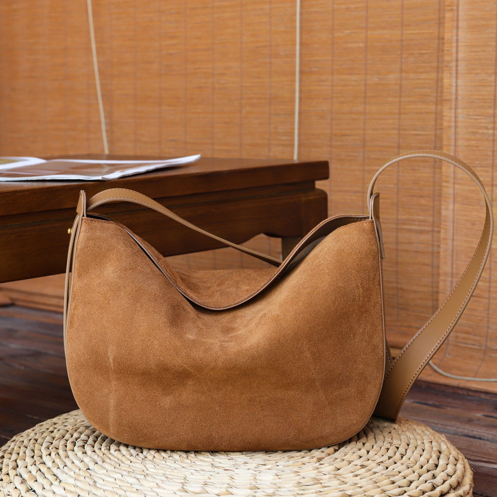 Retro Matte véritable sac sous-arm en cuir pour les femmes