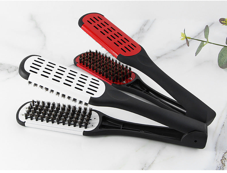 Peigne de pince de coiffure Bristle cheveux droits Styling cheveux droits Comb en forme de V