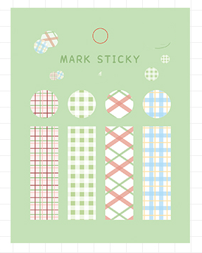 Stickers Index de notes douces Tente à main marquée PVC Notes d'étude