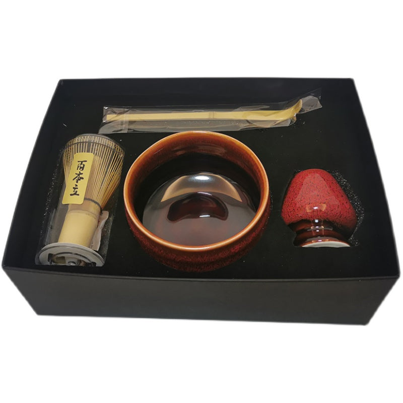 Jeu d'outils japonais de fabrication de Matcha coloré glacé Kiln changement de scroub Bowl