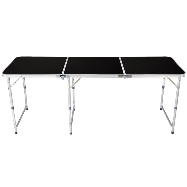 6ft Black Aluminum Alloy Folding Table