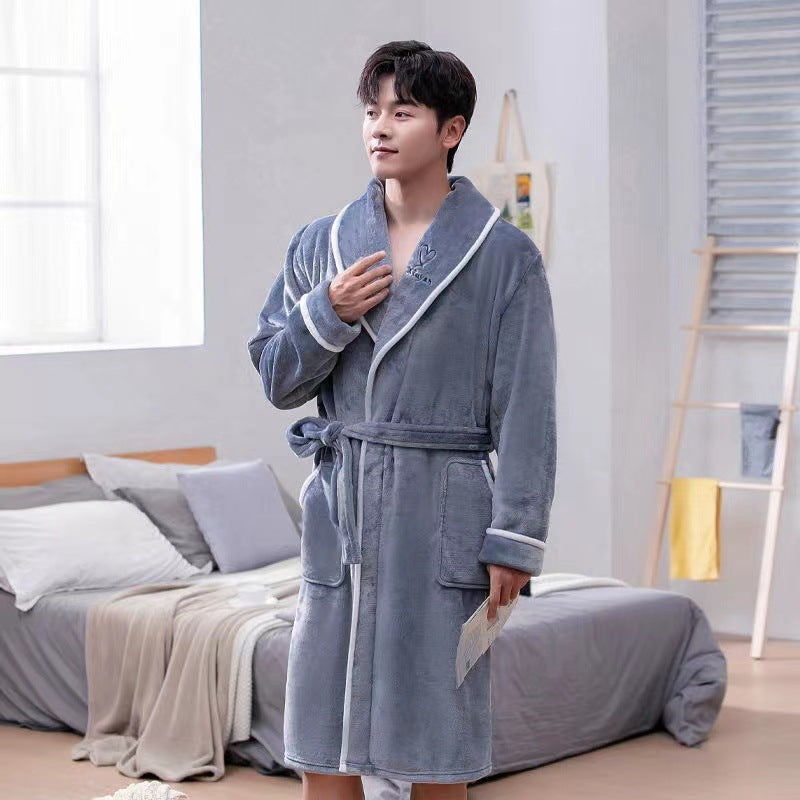 L'automne et l'hiver Flannel surdimensionnent le peignoir allongé pour hommes