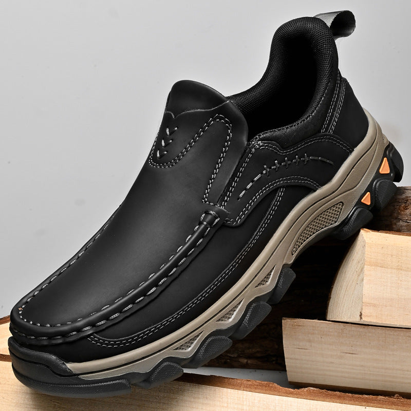 Chaussures en cuir casual homme avec des semelles épaisses