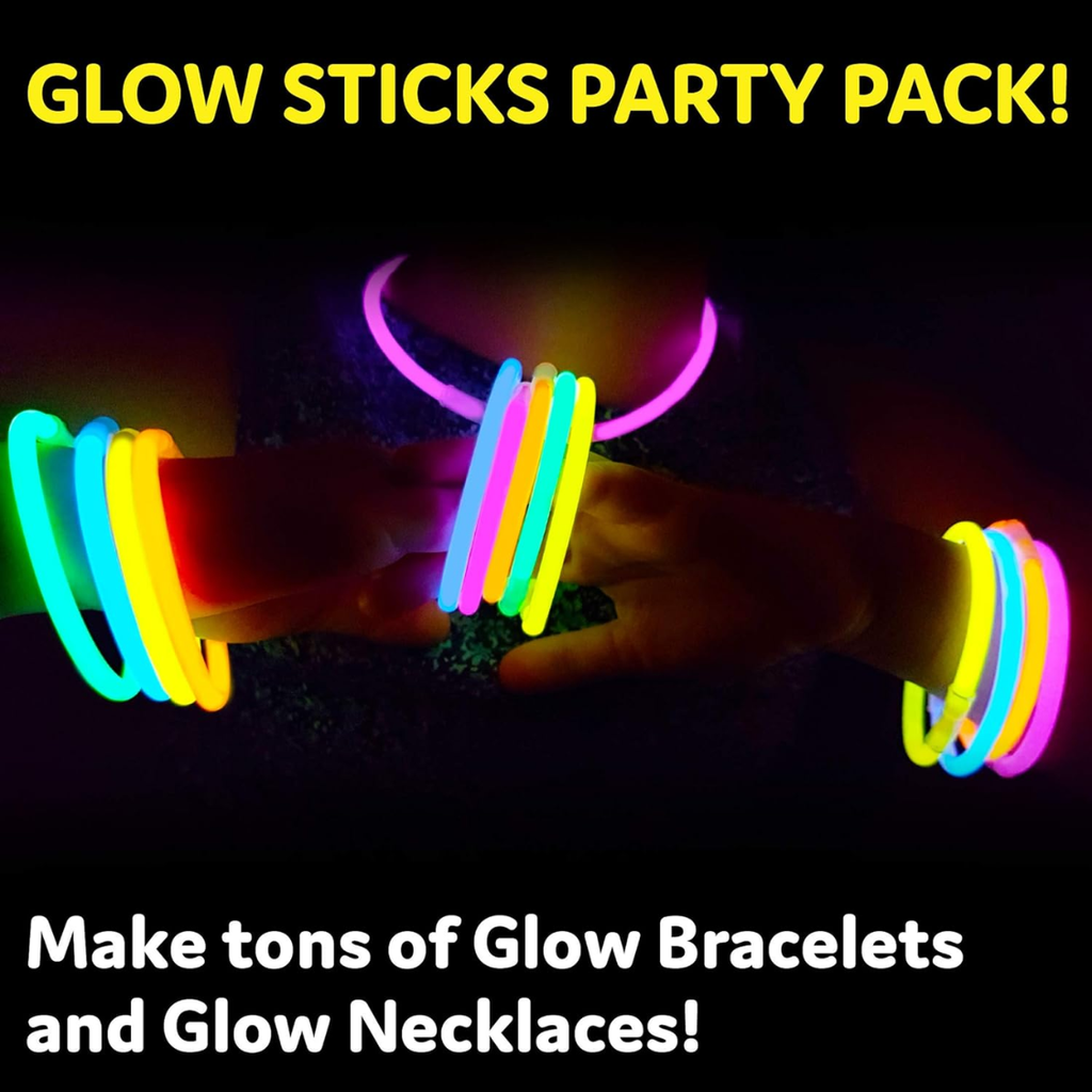 Glow Sticks Party Supplies 100pk - 8 pouces Glow In The Dark Light Up Sticks Party Favorors