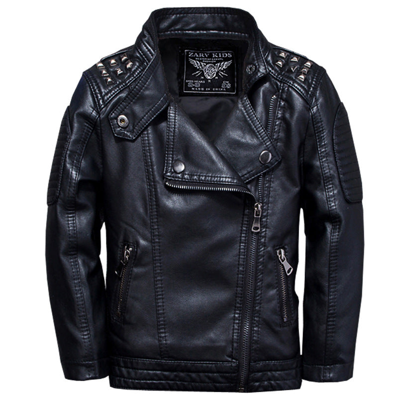 Veste en cuir casual de mode pour garçons