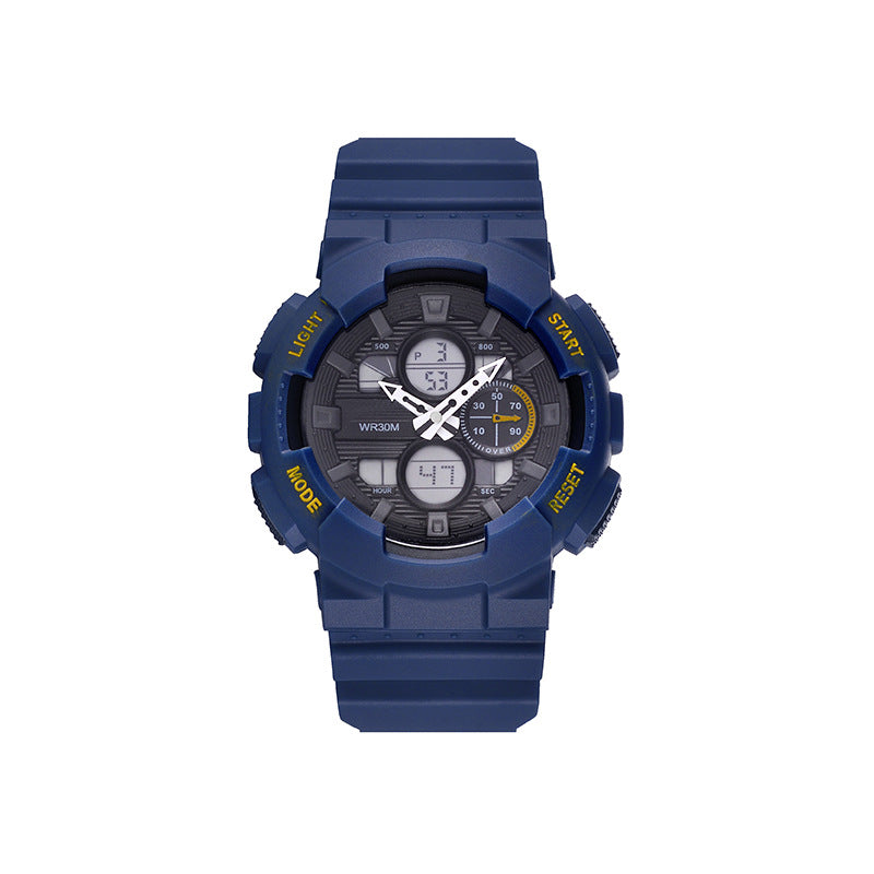 Men's Waterproof synchrone Double Inserts Electronic Watch Fashion