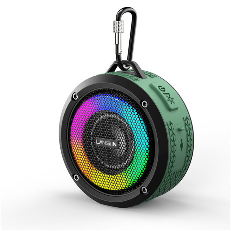 Round Waterproof Bluetooth haut-parleur portable Outdoor WTS Player avec éclairage RGB