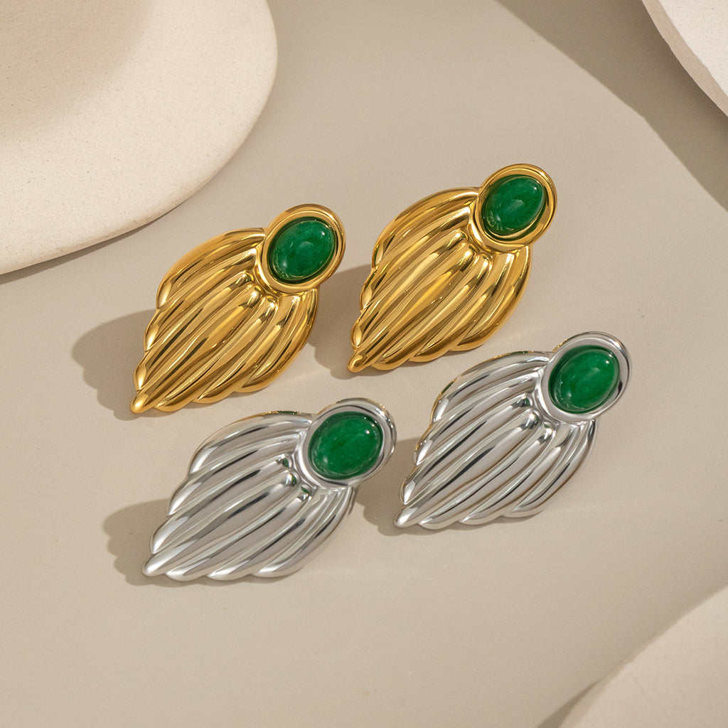 Boucles d'oreilles en pierre bleue personnalisées