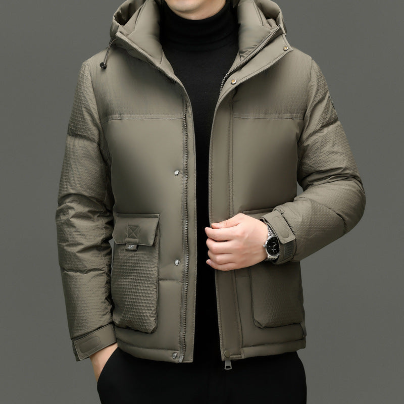 Veste à capuche casual courte de canard blanc d'hiver