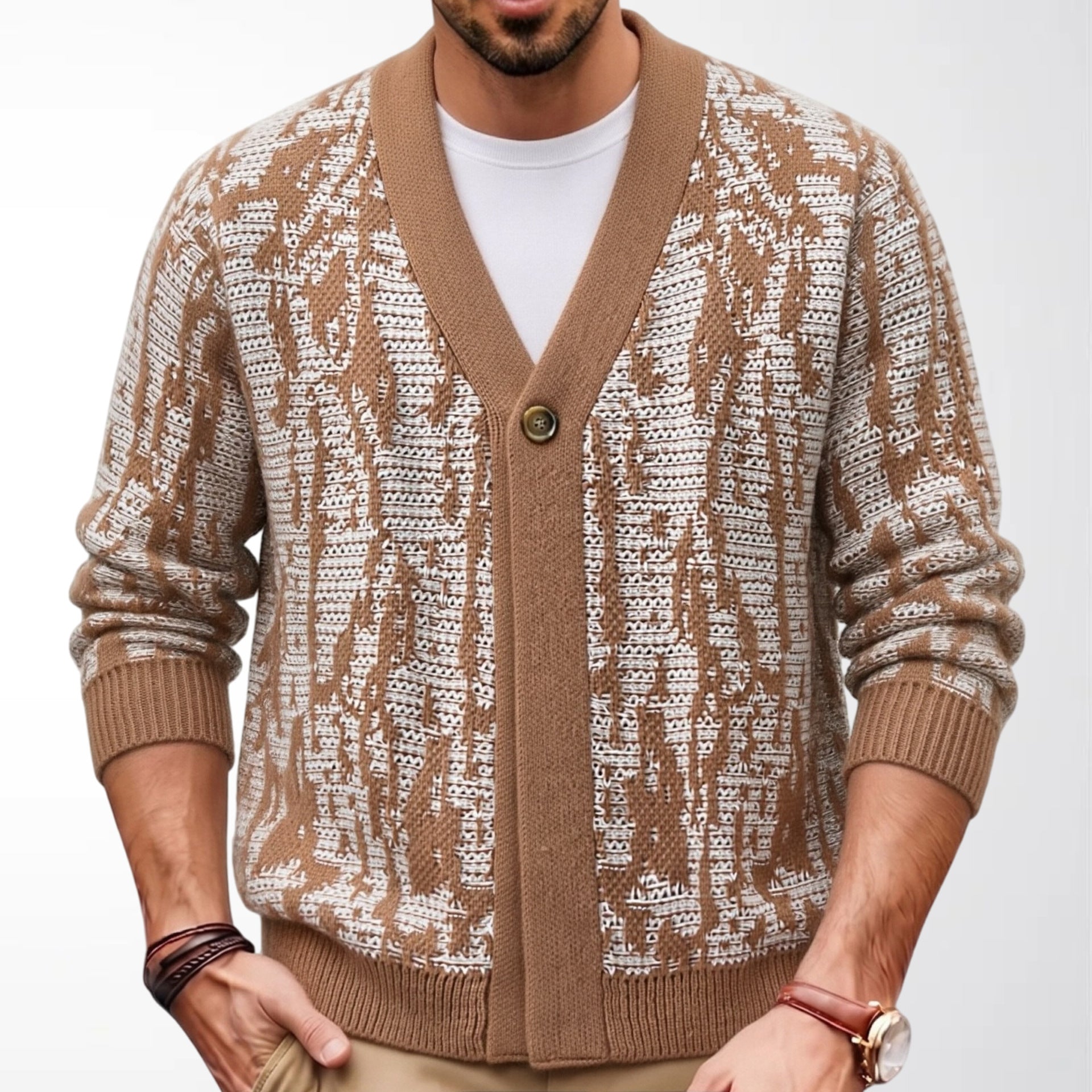 L'hiver d'automne des hommes Casual Knit Cardigan à manches longues