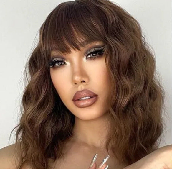 Femmes Short Curly Synthetic Bob Wig