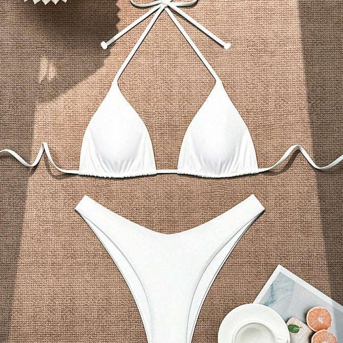 Bikini de plage de couleur solide