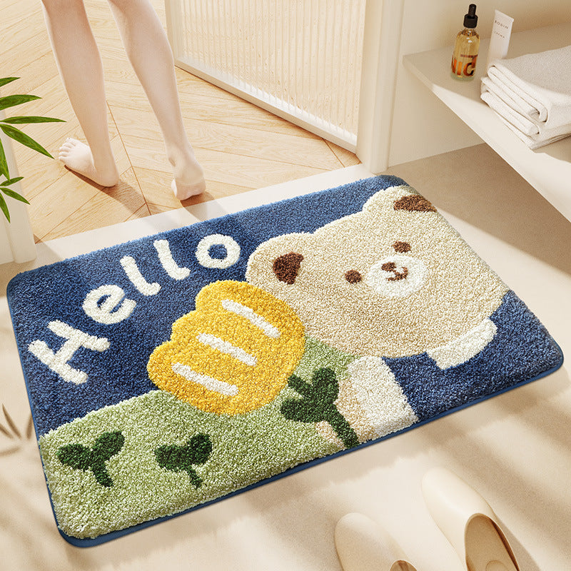Tapis de bain de salle de bain de faux-cashmere épais