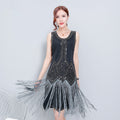 Robe Retro Sequined Élégante Tassel Sans manches