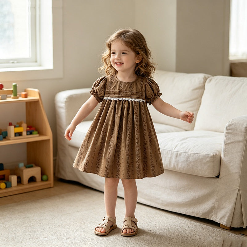 Robe florale de style mori pour filles