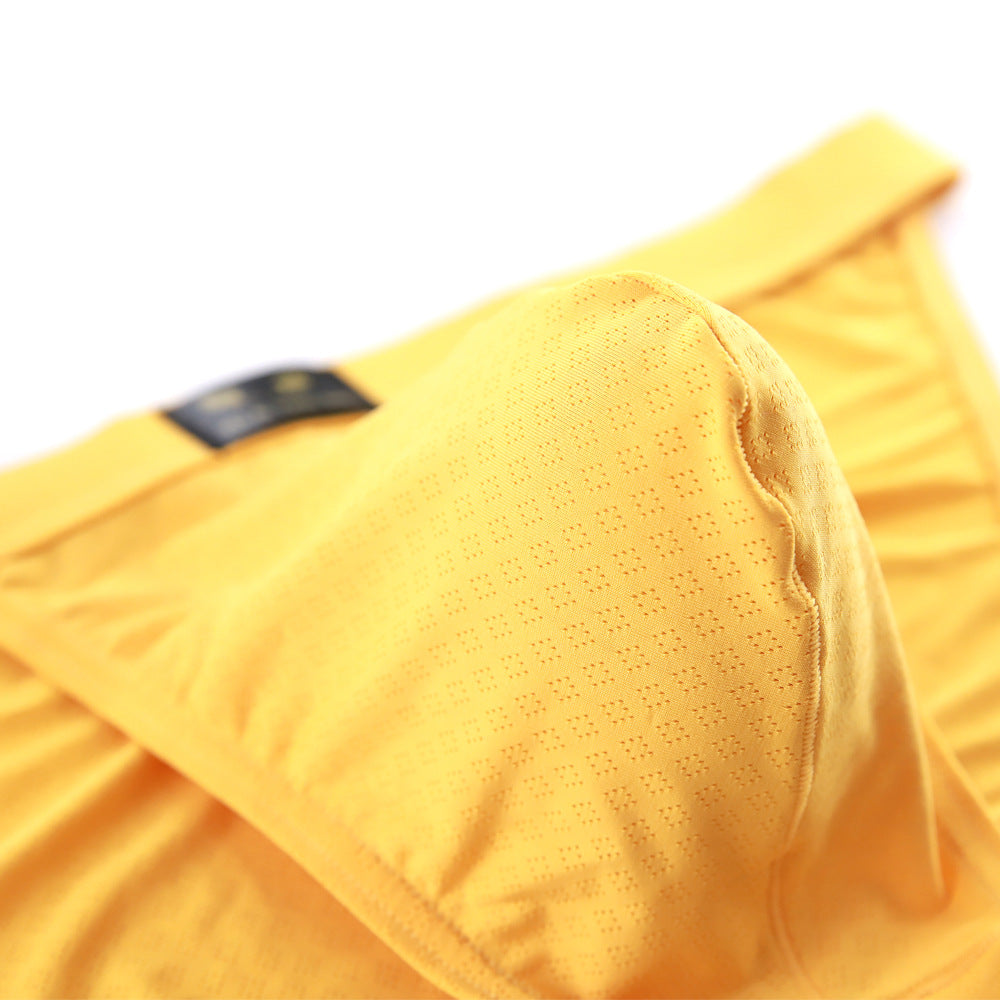 Sous-vêtements pour hommes en nylon Solid Color Mid-waist Breathable Sexy Triangle