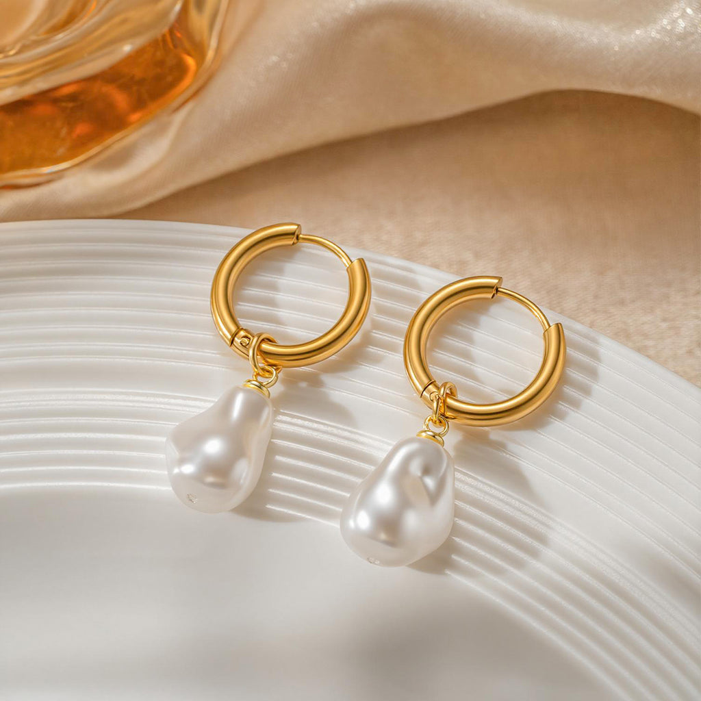 Style français Vintage Perle Oreille clips Non-fading