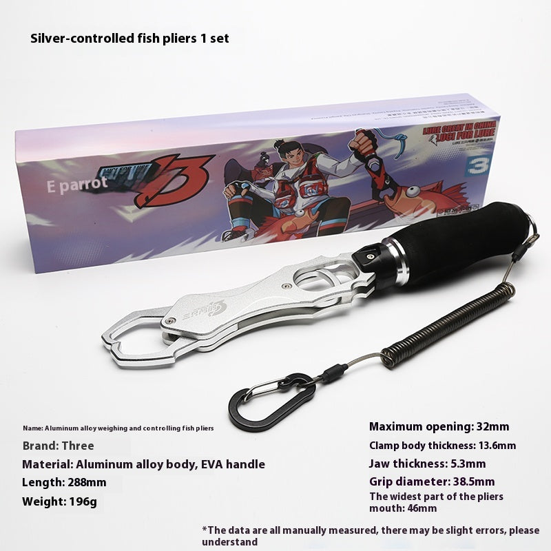 Accessoires de pêche multifonctions Alliage d'aluminium Tongs géants de poissons avec contrôle de pesée