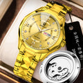 Montre à dos transparent de squelette mécanique pour hommes
